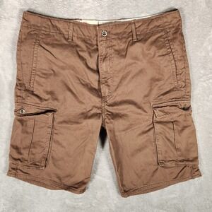 Levi's Cargo Shorts Mens 36 Brown New Cotton Twill Utility Multi-Pocke